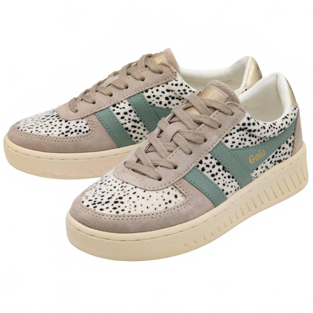 NEW GOLA women's grandslam savannah sneakers in cheetah/feather grey/green mist - Picture 3 of 5